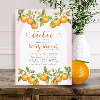 Kleine Cutie Citrus Sinaasappel Clementine Baby sh Kaart