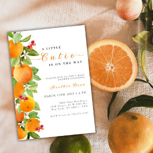 Kleine Cutie Citrus Sinaasappel Clementine Baby sh Kaart