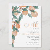 Kleine Cutie Citrus Sinaasappels Groene Blad Baby Kaart (Voorkant)