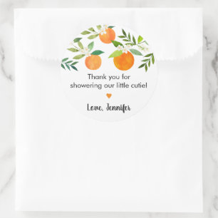 Kleine Cutie Groen Bloemen Baby shower Ronde Sticker