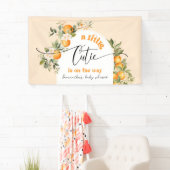 Kleine cutie is op de weg citrus baby shower spandoek (Insitu)