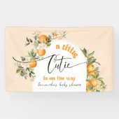 Kleine cutie is op de weg citrus baby shower spandoek (Horizontaal)