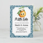 kleine cutie mediterraan baby shower kaart (Staand voorkant)