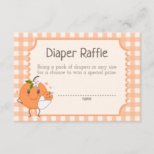 Kleine Cutie Op weg Schattige Sinaasappels Luier R Informatiekaartje (Voorkant)