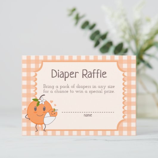 Kleine Cutie Op weg Schattige Sinaasappels Luier R Informatiekaartje (Staand voorkant)