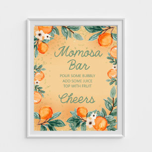 Kleine Cutie Orange Momosa Bar Poster