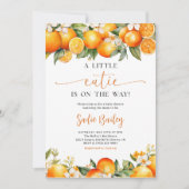 Kleine Cutie Oranje Citrus Baby shower Kaart (Voorkant)