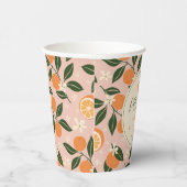 Kleine Cutie Oranje Citrus Baby shower Papieren Bekers (Rechts)