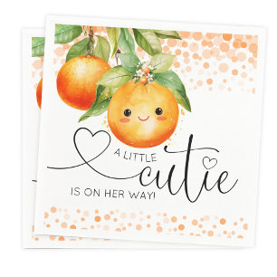 Kleine Cutie Oranje Citrus Baby shower Servet