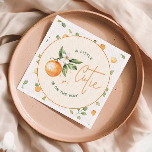 Kleine Cutie Oranje Citrus Baby shower Servet