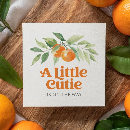 Kleine Cutie Oranje Citrus Baby shower Servet