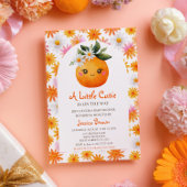 Kleine Cutie Oranje Citrus Waterverf Baby shower Kaart