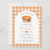 Kleine Cutie Pie Herfst Pompoen Gingham Baby showe Kaart (Voorkant)