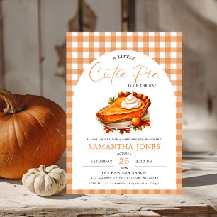 Kleine Cutie Pie Pumpkin Herfst Gingham Baby showe Kaart