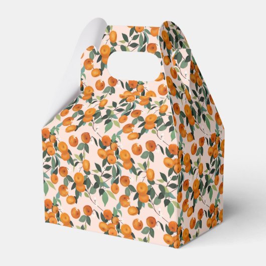 Kleine Cutie Sinaasappel Citrus 1e Verjaardag Bedankdoosjes (Voorkant Zijde)