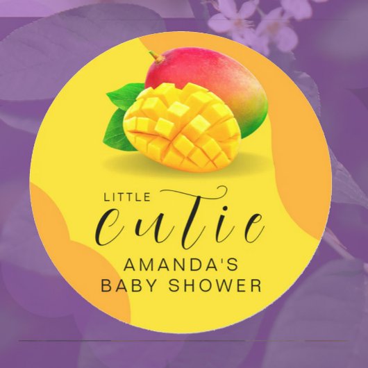 Kleine Cutie Sinaasappel Fruit Schattige Baby show Ronde Sticker