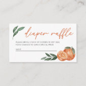 Kleine Cutie Sinaasappels en groene luier Raffle Informatiekaartje (Voorkant)