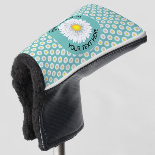 kleine Daisy Custom Text Golf Putter Hoesje Golfheadcover (3/4 voorkant)