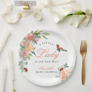 Kleine Dame Lieveheersbeestje Rozen Meisje Baby Sh Papieren Bordje
