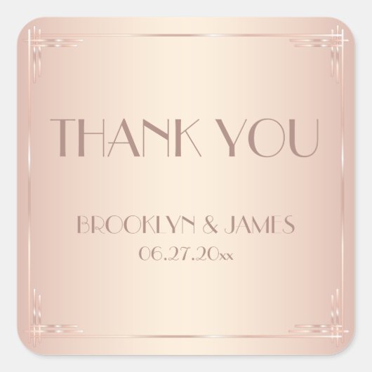Kleine dank voor  blush Weddenkers Vierkante Sticker (Voorkant)