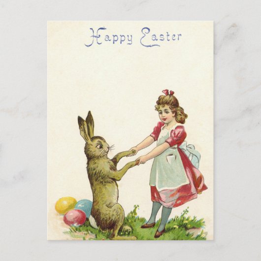 kleine dans met bunny Paaseieren Briefkaart (Voorkant)
