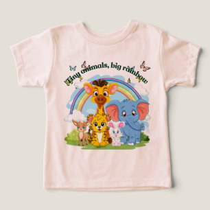 Kleine dieren, grote regenboog Design Peuter T-shi