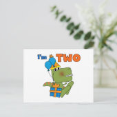 Kleine Dino 2e Verjaardag Tshirts en geschenken Briefkaart (Staand voorkant)