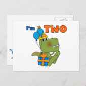 Kleine Dino 2e Verjaardag Tshirts en geschenken Briefkaart (Voorkant / Achterkant)