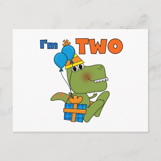 Kleine Dino 2e Verjaardag Tshirts en geschenken Briefkaart (Voorkant)