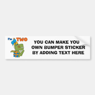 Kleine Dino 2e Verjaardag Tshirts en geschenken Bumpersticker