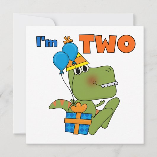 Kleine Dino 2e Verjaardag Tshirts en geschenken Kaart (Voorkant)