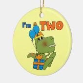 Kleine Dino 2e Verjaardag Tshirts en geschenken Keramisch Ornament (Links)