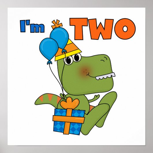 Kleine Dino 2e Verjaardag Tshirts en geschenken Poster (Voorkant)