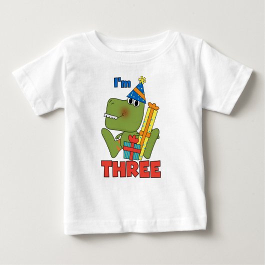 Kleine Dino 3e Verjaardag Tshirts en geschenken (Voorkant)