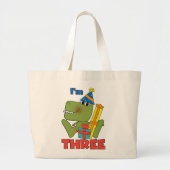 Kleine Dino 3e Verjaardag Tshirts en geschenken Grote Tote Bag (Voorkant)