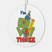 Kleine Dino 3e Verjaardag Tshirts en geschenken Keramisch Ornament (Links)