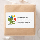 Kleine Dino 4e verjaardag Tshirts en geschenken Etiket (Insitu)