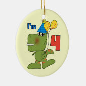Kleine Dino 4e verjaardag Tshirts en geschenken Keramisch Ornament (Rechts)