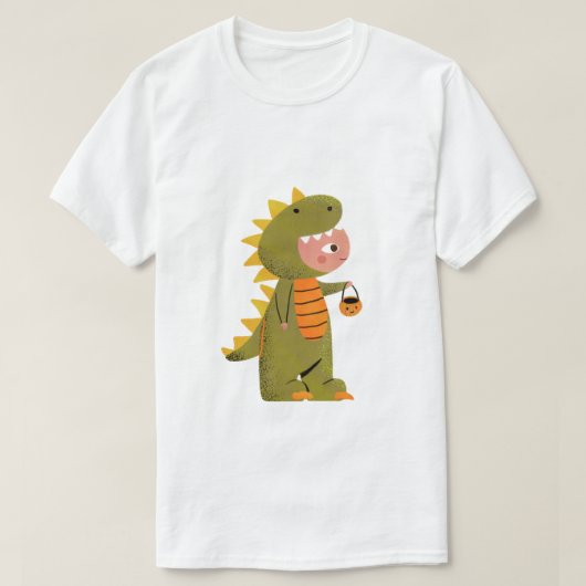 Kleine dino spookt 's nachts t-shirt (Design voorkant)