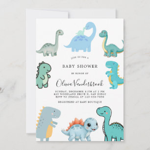 Kleine Dinosaur Cute Baby Shower Kaart