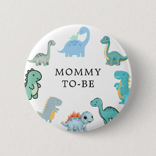 Kleine Dinosaur Cute Baby Shower Ronde Button 5,7 Cm