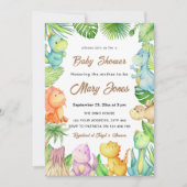 Kleine dinosaurus Baby shower Kaart (Voorkant)