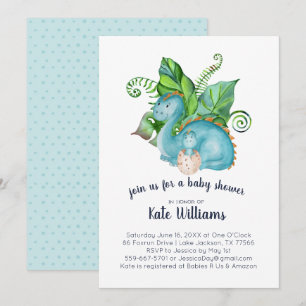 Kleine dinosaurus Baby shower uitnodiging