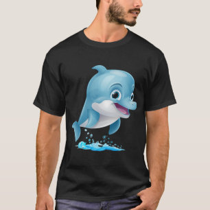 Kleine dolfijn die door de zeeën springt t-shirt