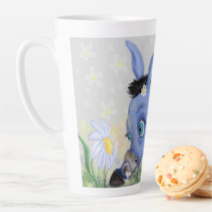 Kleine Donkey en Daisy - voeg Jouw naam/tekst toe Latte Mok
