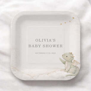Kleine Draak Bijna Hier Baby Shower Feest Papieren Bordje