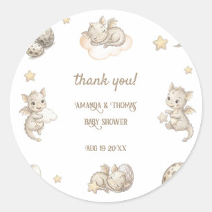 Kleine Draak Magische Baby Shower Dank Je Ronde Sticker