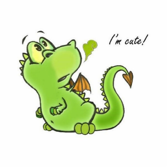 Kleine draak uitrusten staand fotobeeldje  (Voorkant)