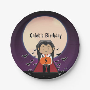 Kleine Dracula Halloween Verjaardagsfeestje Borden Papieren Bordje
