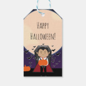 Kleine Dracula Halloween Verjaardagsfeestje Favor Cadeaulabel (Achterkant)